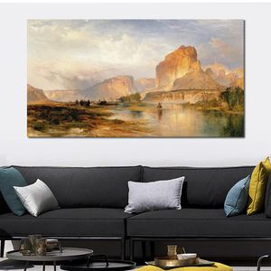 Campo Paisaje Lienzo Arte Acantilados de Green River X Pintura al óleo hecha a mano Impresionista Decoración moderna para el hogar