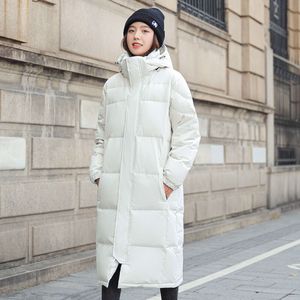 Abrigo de moda de invierno Unisex de plumón grueso de pato blanco para parejas nuevo recto