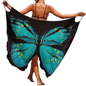 Vestido de encubrimiento Mujeres Nuevo mariposa pintada 3D Impresión Sexy Comunicialmente colores de la playa Vestido de moda Túnica de verano Bikini
