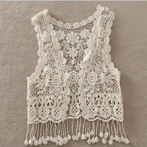 Cover-Ups Été Enfant En Bas Âge Enfants Bébé Filles Crochet Dentelle Creux Cardigan Hauts Gilet Glands Couvrir Gilet Maillots De Bain Beachwear Saro269q