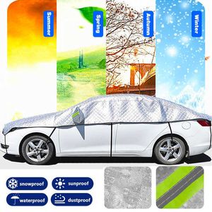 Cubre Universal Half Cover Outdoor Indoor Car Hatchback Sedan SUV para todas las estaciones a prueba de agua a prueba de polvo protección UV SnowproofHKD230628