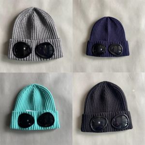 Bonnet de lunettes en tricot côtelé Designer Chapeau d'hiver Hommes Ski Lens Bonnet Luxe Simple Couleur Solide Luxe Skull Caps Femmes Casual Trendy Street HJ02