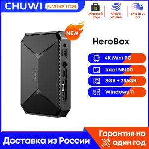 CPUS CHUWI HEROBOX MINI PC Intel Celeron N5100 Quad Core Windows 11 8 Go RAM 256G SSD WiFi 6 Bluetooth 5.2 Port HD Port HD VGA 3.5 mm