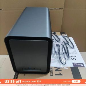 CPUS Jonsbo N1 Case ITX NAS Servidor de almacenamiento Home Office Allinone Multimedia 5 Ubicación de disco duro Chasis de aluminio aplastable