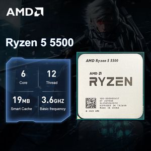 Processeurs Ryzen 5 5500 R5 5500 36 GHz 6 cœurs 12 fils processeur d'unité centrale 7nm L316M Socket AM4 pour carte mère B550 230204