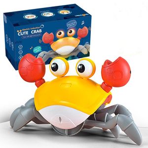 Children's toys cute fun electric induction crab will crawl automatically avoid steering rechargeable