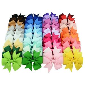 Outils d'artisanat 1000pcs / lot 40 couleurs solides gros-grain ruban arcs clips épingle à cheveux filles pince à cheveux cadeau d'anniversaire pour enfants en gros maison dhhsg