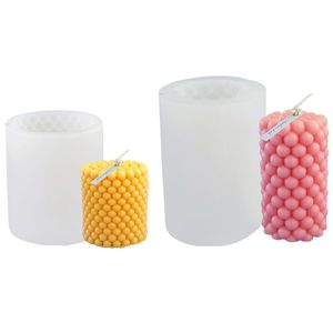 Herramientas artesanales, molde de vela de silicona 3D, forma de molde cilíndrico de burbujas para manualidades DIY para hacer velas, jabón de cera, resina de arcilla polimérica XBJK2202