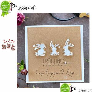 Outils d'artisanat Piggy Metal Cutting Dies Cut Die Moule Easter Bunny Hearts Scrapbook Paper Knife Mod Blade Punch Stencils Drop Delivery H Dhzwf