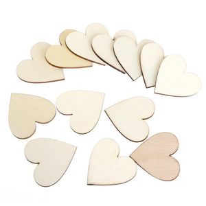 Crafts 50pcs 50150 mm Corazón de madera en blanco Cileras de madera inacabada discos Piezas recortadas Proyectos de artesanías para la fiesta de bodas Decoración del hogar