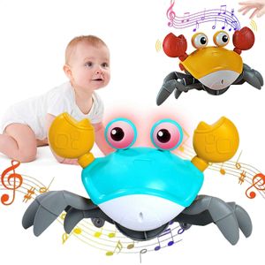 Jouet de bébé crabe rampant avec musique et lumière LED pour enfants tout-petit jouet de développement d'apprentissage interactif cadeau de noël