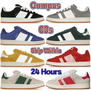 Chaussures de designer pour hommes Baskets en daim Campus 00s Vert foncé Nuage gris noir Wonder White Semi Lucid Blue Spice Yellow Bark baskets décontractées en plein air pour femmes