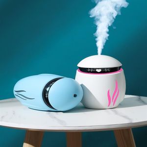 Creative 3 en 1 Humidificador Q Pequeño Petróleo esencial Difusor Lámpara Lámpara LED NIGHT USB Ventilador USB Aromaterapia Aire Ambientador Fogge279K