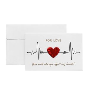 Creative Bronzing White Love Carte postale Faire-part de mariage Cartes de voeux Anniversaire pour sa carte-cadeau Saint-Valentin Thanksgiving Day