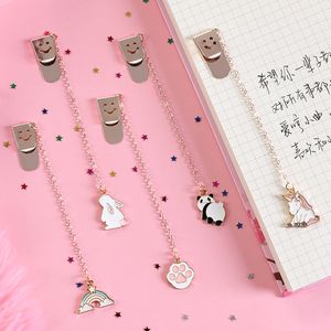 Creative Cartoon Metal Pendant Bookmark Small Fresh and Cute Student Page Bookmarks 22 styles Office & School Supplies