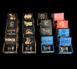 Boîte à musique en bois classique créative toutes sortes d'images gravées à la main secouant les Poters motivés ornements boîte à musique GWD75845313094