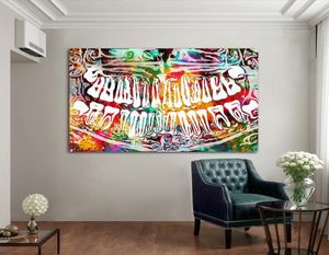 Creativo colorido diente risa dental graffiti arte lienzo pintura dentista decoración cuadros de pared para educación médica oficina hogar De6167813