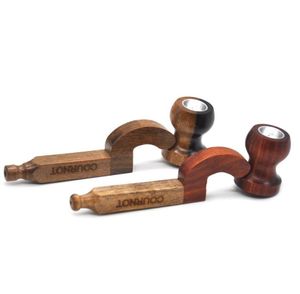 Toppuff Creative Curve Face Wood Fumer Fumer Pipe avec un bol mental Utilisation portable de haute qualité pour nettoyer le tabagisme élégant