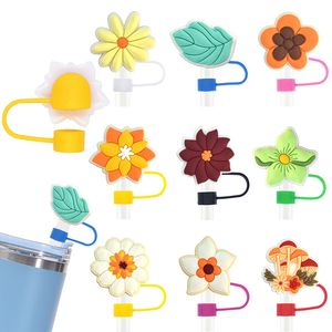 Casquette de paille de fleur mignonne créative 10 mm Soft PVC Poule réutilisable Poule épreuve Paille Paille de paille