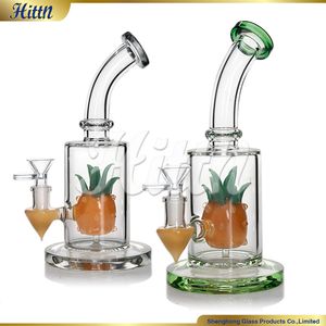 Ananas bon marché tampon de gréement en verre narguilé bonhihs fumant des plates-formes d'huile de tabac de 9 pouces de haut borosilicate