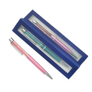 Diamant créatif sur le dessus stylo à bille en cristal avec étui cadeau articles promotionnels cadeaux de noël stylo de gravure personnalisé 220613