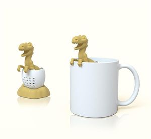 Dinosaure créatif Baby Shape Tea Infuseur Caser de qualité alimentaire Silicone Tyrannosaurus Feuille d'épices Herbal Sac à thé Accessori3148599