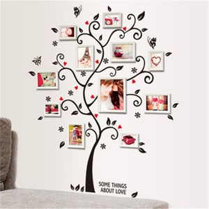 Creative famille Photo cadre arbre Stickers muraux décor à la maison salon canapé Vintage affiche Stickers muraux décoration Art papier peint