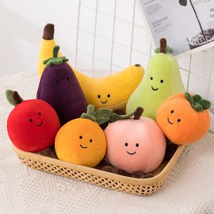 Creative Fruit Party Poupée Banane En Peluche Poupées Jouets Pêche Aubergine Poire Oreiller Cadeau Pour Enfants D96