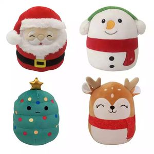 Creativo Kwaii lindo dibujos animados decoración de fiesta de Navidad regalos para niños muñeco de nieve Santa Claus ciervo árbol de Navidad juguetes de peluche