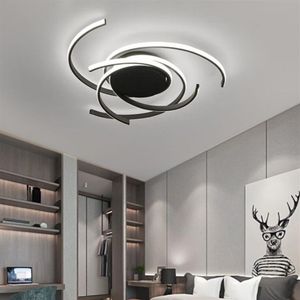 Plafonnier LED moderne créatif salon chambre étude balcon éclairage intérieur noir blanc aluminium plafonnier luminaire L345N