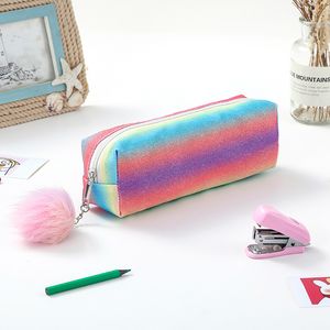 Sac à stylo créatif nouvelle poudre étincelante pour l'ouverture de la saison des étuis à crayons grande capacité avec cloison pour filles papeterie boîte à crayons mode sucre mignon BA037 E23