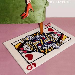 Creative Poker coeurs rouges tapis reine roi zone tapis Rectangle salle de bain chambre paillasson moelleux salon tapis de sol doux Pad 240131