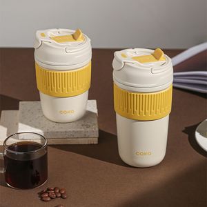 Tasses Thermos créatives bouteilles d'eau café féminin accompagnant l'étudiant doublure en céramique tasse d'eau Double boisson avec poignée polyvalente