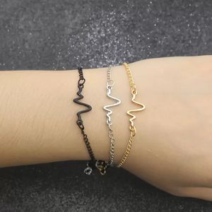 Creative Tiny Medical ECG Pulsera Estetoscopio Heartbeat Charm Pulseras Para Mujeres Hombres Enfermera Doctor Pulsera Venta al por mayor Pulseira Feminina Venta al por mayor