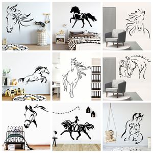 Creative Wall Sticker Cheval Vinyle Papier Peint Pour Bébé Chambre Décor Autocollants Stickers Muraux Cheval Affiche Decal Pour Papier Peint