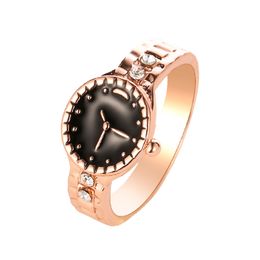 Reloj creativo en forma de reloj anillos de dedo anillo de nudillos de aleación de moda joyería de fiesta delicada para regalo de mujer