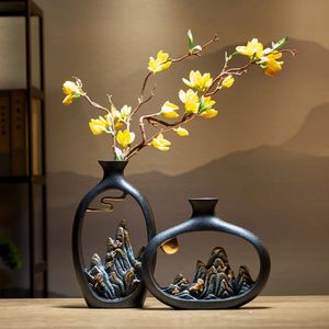 Créativité Style japonais Feng Shui richesse Vase bureau salon bureau décoration Vases pour accessoires de décoration intérieure Art cadeau 240304