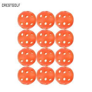 CRESTGOLF 12pcsX90mm Pickleball en plastique flux d'air creux intérieur pratique balle d'entraînement Baseball balle de Golf accessoires 240129