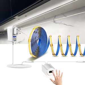 Tira de luces LED COB Flexible de alto brillo CRI 90, interruptor de Sensor de barrido manual de 12V, cinta de luz LED, lámpara de decoración de retroiluminación para armario de cocina
