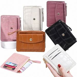 Portefeuilles en cuir à motif crocodile Hasp Solide Multi-Cartes Titulaire Femmes Lady Purse Coin Court Sacs à main Slim Petit portefeuille Zipper Hasp o50h #