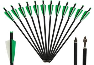 Crossbow Arrows 20 22 Inch Mixed Carbon Arrows Diameter 88 mm Tip Archery Hunting Shooting Removable Arrowhead Green 220812213K9862538