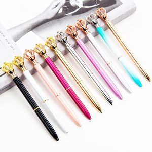 Crown Adornment Crystal Pen Gem Ballpoint 1.0 mm black ink ball business Suministros escolares