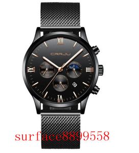 Crrju offres spéciales hommes montres à Quartz Simple mode tenue décontractée en acier inoxydable 30M quotidien étanche Date relogio cadeau