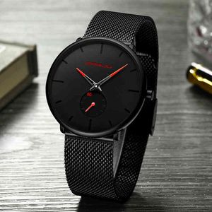 CRRJU femmes Quartz pour hommes montres habillées mode unisexe Ultra mince montre-bracelet Relojes Para Hombre