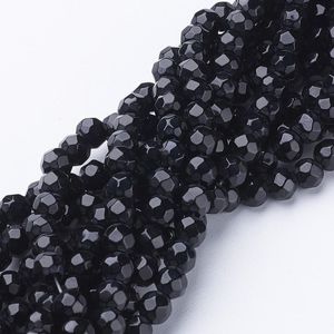 Crystal 20 hilos 4 6 cuentas de vidrio facetado de 8 mm hilos de espaciadores sueltos negros para joyas que fabrican collar de pulsera de bricolaje 20 Strand/Lot