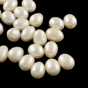 Cristal 20 pièces perles de culture d'eau douce naturelles perles de riz 9 ~ 10mm perle semi-percée pour la fabrication de bijoux bracelet à bricoler soi-même décor de collier