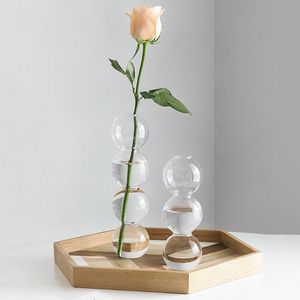 Bola de cristal Florero Burbuja Botella de vidrio Bola hidropónica transparente Artículos de arte Mesa Decoración para el hogar