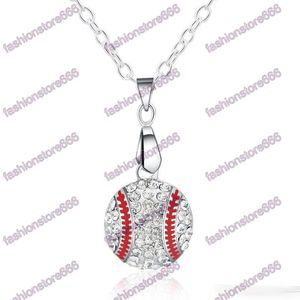 Collares con colgante de béisbol de cristal, joyería deportiva de moda, el mejor regalo para Amiga para los amantes de la pelota Base del Club del equipo