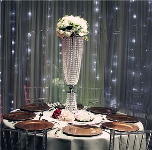 Candelabro de cristal para decoración de mesa de boda 1