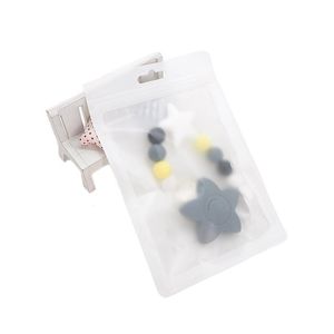 Crystal Chenkai 100 Uds. Bolsas de plástico blanco Clip mordedor para bebé embalaje cuentas de silicona para bebé paquete joyería colgante bolsas Accesorios